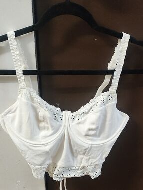 Colsie Cream Eyelet Lace Bustier Bralette